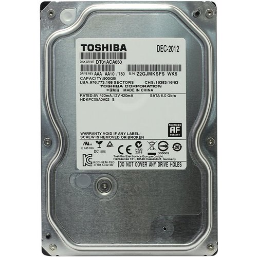 Жесткий диск Toshiba HDD 500Гб 3.5" SATA III DT01ACA050