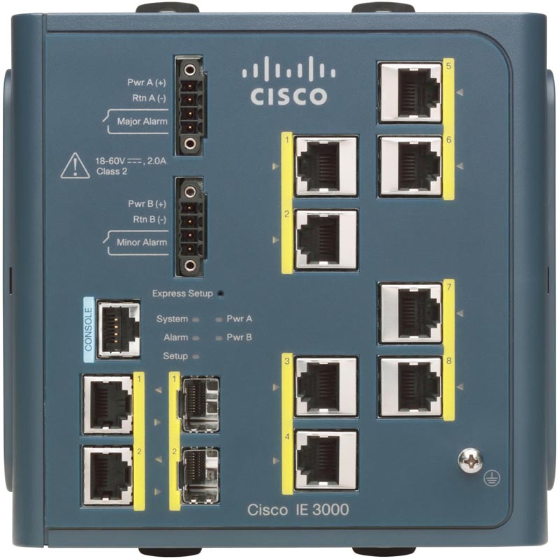 Коммутатор Cisco IE 3000 Switch, 8 10/100 + 2 T/SFP