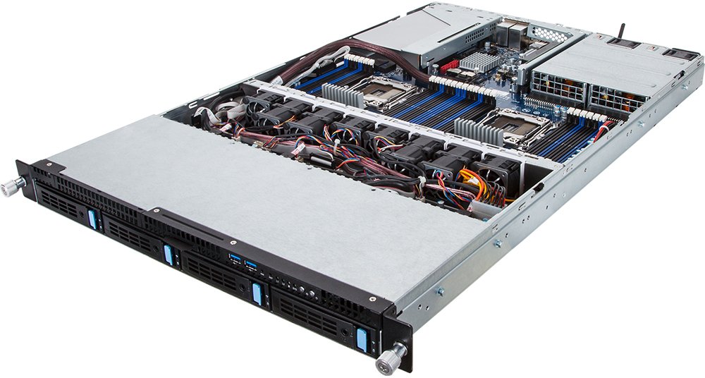 Серверная платформа Gigabyte R180-F34 1U, 2 x LGA2011-3, Intel C612, 24 x DDR4, 4 x 3.5" SATA, 2xGigabit Ethernet (1000 Мбит/с), 1600 Вт-41178