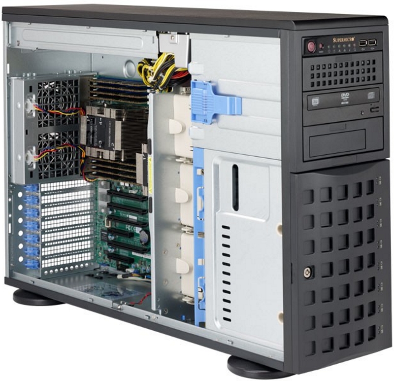 Серверная платформа Supermicro SuperServer 4U 7049P-TR noCPU(2)Scalable/TDP 70-205W/ no DIMM(16)/ SATARAID HDD(8)LFF/ 2xGbE/ 6xFH, M2/ 2x1280W