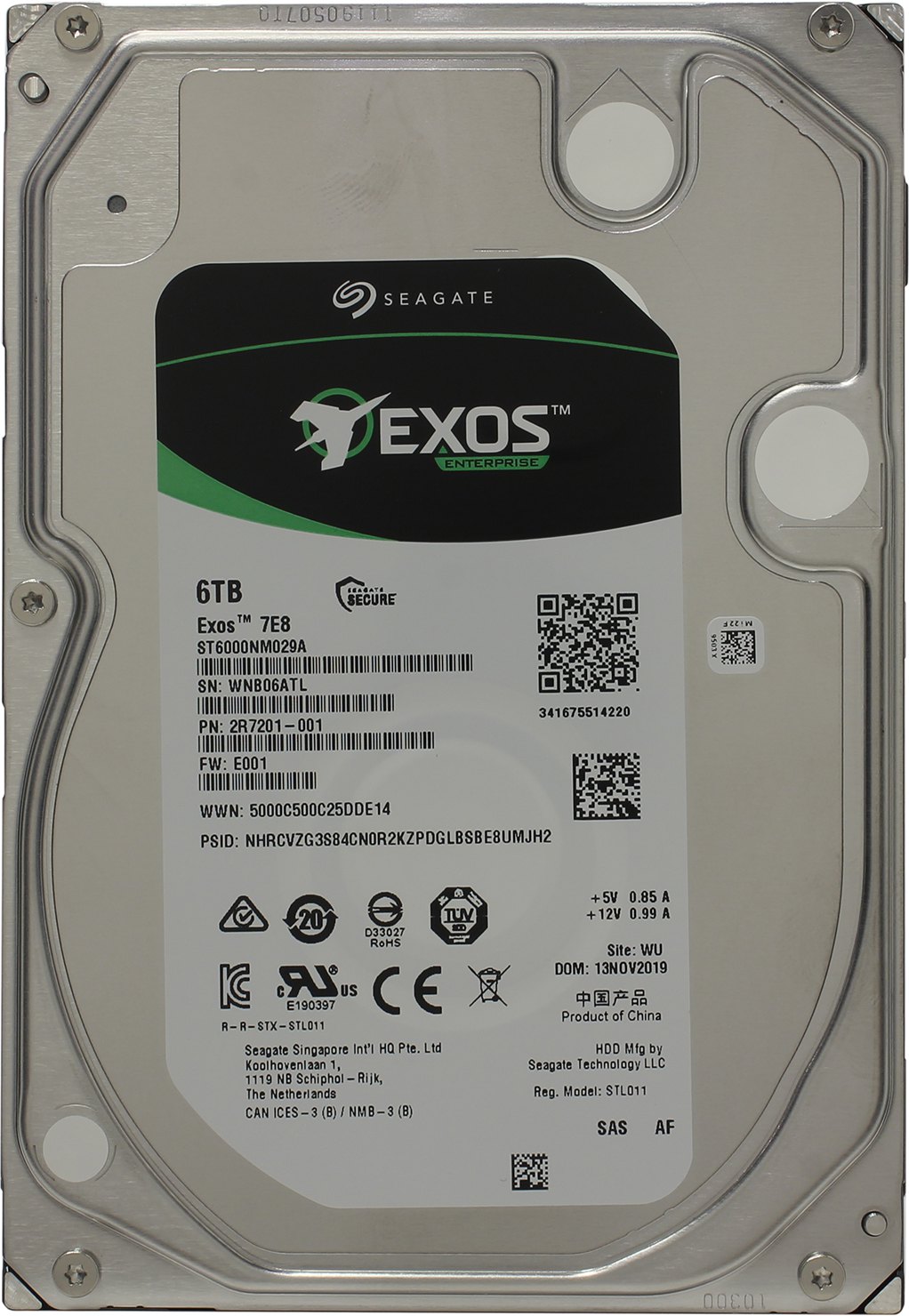 Жесткий диск SAS 6TB 7200RPM 12GB/S ST6000NM029A SEAGATE