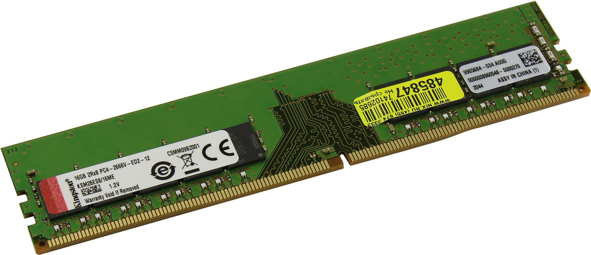 Оперативная память Kingston Server Premier DDR4 16GB ECC DIMM 2666MHz ECC 1Rx8, 1.2V (Micron E), 1 year KSM26ES8-16ME