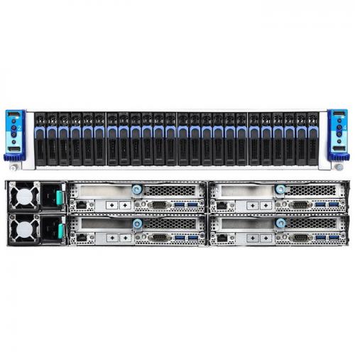 Сервернаяплатформа TYAN B7108T200X4-220PE6HR 2U4N (2) LGA3647 Intel Xeon Processor (6) 2.5" Hot Swapper node (1+1) 2,200WRPSU, 80+ Platinum C621 (24) NVMe-41111