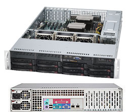 Сервер Supermicro SYS-6027R-TRF - 2U, 2x740W, 2xLGA2011, Intel®C602, 16xDDR3, 8xHDD3.5", 2xGbE, IPMI
