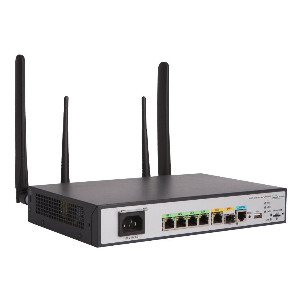 Беспроводной маршрутизатор HPE MSR954-W 1GbE SFP LTE, 802.11n, CWv7, глобальная сеть 2GbE, локальная сеть 4GbE-30416