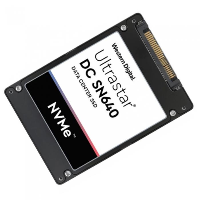 Накопитель Western Digital 2.5" U.2 960GB  Ultrastar DC SN640 Enterprise SSD WUS4BB096D7P3E1 PCIe Gen3x4 with NVMe, 3000/1100, IOPS 413/44K, MTBF 2M, 