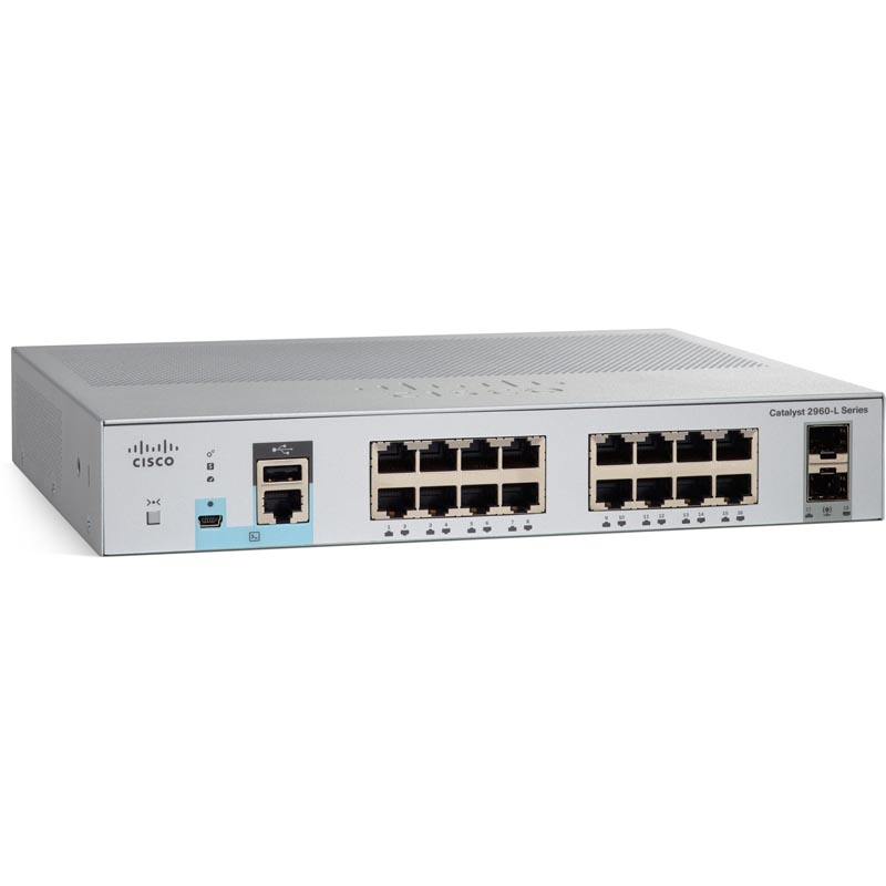 Коммутатор Cisco Catalyst 2960L 16 port GigE, 2 x 1G SFP, LAN Lite