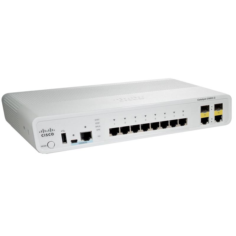 Коммутатор Cisco Catalyst 2960C Switch 8 FE, 2 x Dual Uplink, Lan Base WS-C2960C-8TC-L