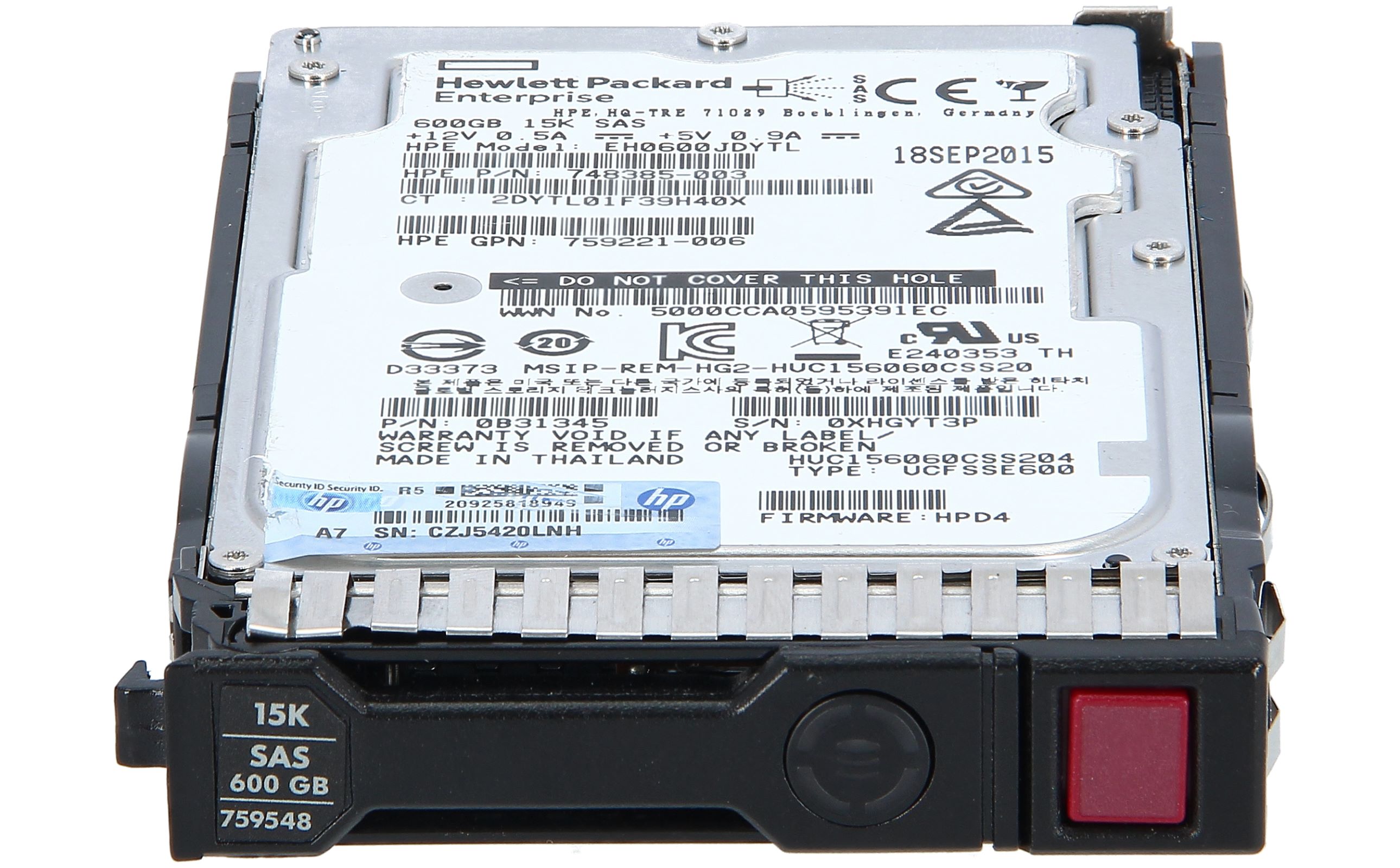 Жесткий диск HPE HDD 600GB 2.5'' SAS 759212-B21