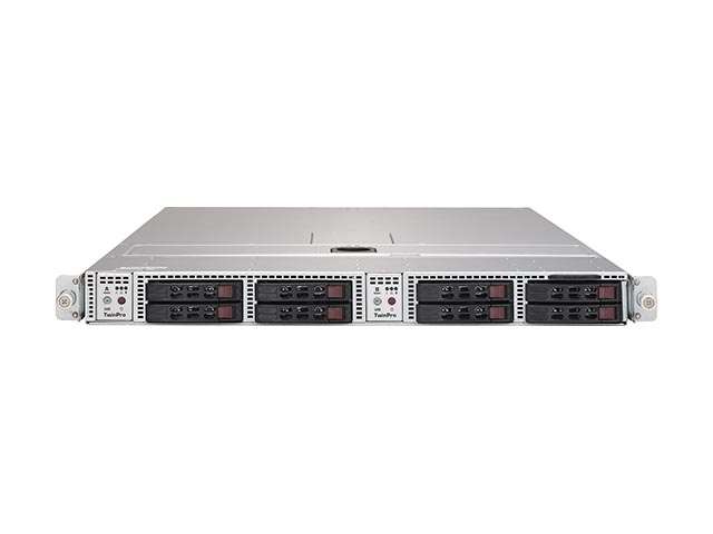 Сервер Supermicro SYS-1028TP-DTR - 1U, 2-node*(2xLGA2011-R3, iC612, 16xDDR4, 4x2.5"HDD, 2xGbE,IPMI) 2x1000W