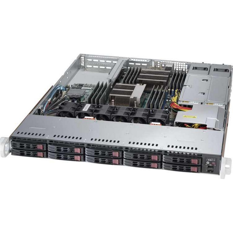 Сервер Supermicro SYS-1028R-MCT - 1U, 600W, 2xLGA2011-R3, iC612, 8xDDR4, 8x2.5" HDD, LSI3108, 2x10GbE