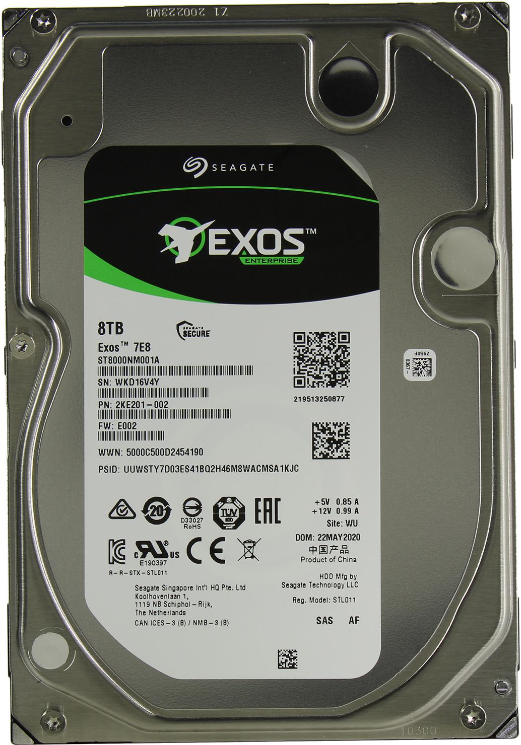 Жесткий диск SAS 8TB 7200RPM 12GB/S ST8000NM001A SEAGATE