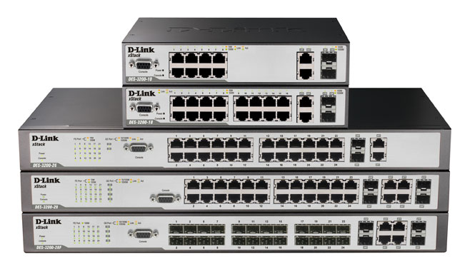 Коммутатор D-Link DES-3200-10/E, PROJ L2 Managed Switch with 8 10/100Base-TX ports and 1 100/1000Base-X SFP port and 1 100/1000Base-T/SFP combo-ports.16K Mac address, 802.3x Flow Control, 4K of 802.1Q VLAN, 802