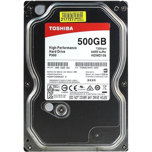 Жесткий диск Toshiba HDD 500Гб 3.5" SATA III HDWD105UZSVA