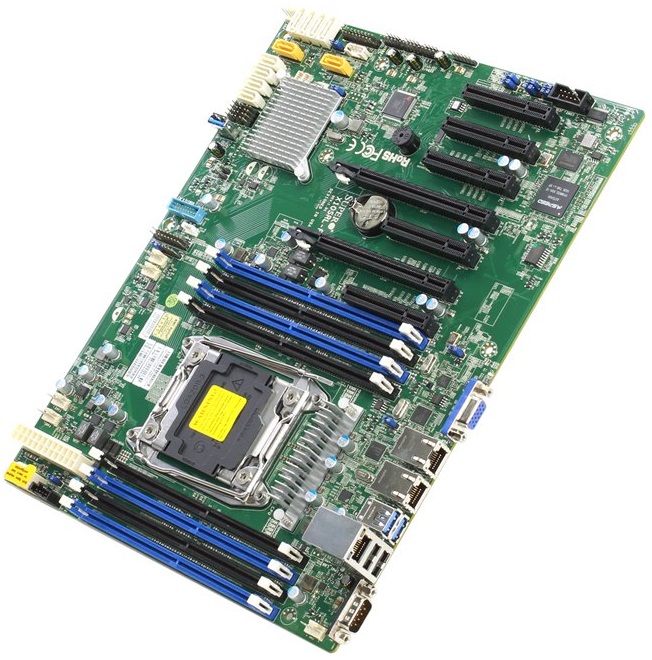 Материнская плата Supermicro X10SRL-F, 1xLGA2011-3, C612, Xeon E5-2600v3/E5-1600v3 up to 145W, ATX 12''x9.6'', 8xDIMM DDR4(up to 256GB RDIMM), 2xPCI-E