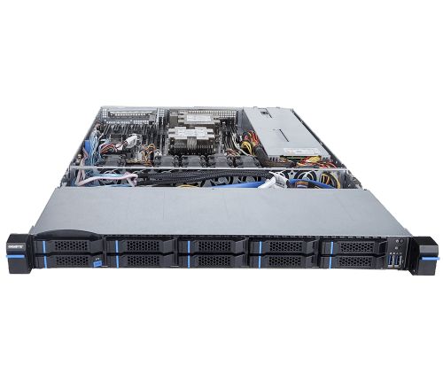 Серверная платформа Gigabyte GSS12P10R-EK-G GS-S12-P10R 1.0 (1U, 2xLGA3647, 8xDDR4, up to 10x2.5, 1xM.2, 2x1GbE, IPMI, 2xUSB3.0 Front, 2x650W, Rails)