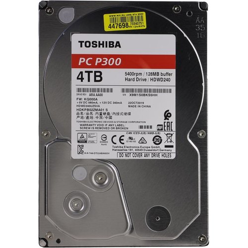 Жесткий диск Toshiba HDD 4000Гб 3.5" SATA III HDWD240UZSVA