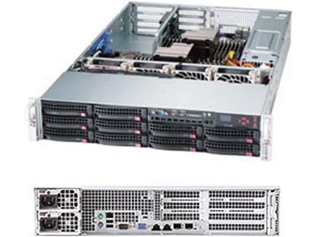 Сервер Supermicro SYS-6027R-72RFTP+ - 2U, 2x920W, 2xLGA2011, Intel®C602J, 24xDDR3, 10xHDD, 2xGbE, LSI2208