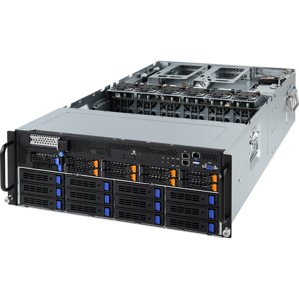 Серверная платформа Gigabyte G481-HA1 (rev. 100) HPC Server - 4U 10 x GPU Single Root Server /6-Channel RDIMM/LRDIMM DDR4, 24 x DIMMs / 3 x 80 PLUS Platinum 2200W redundant PSU / 2 x 10Gb/s BASE-T LAN ports (Intel® X550-AT2)-41158