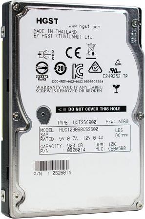 HGST Enterprise HDD 2.5" SAS 900Gb, 10000rpm, 64MB buffer (HUC109090CSS600) 0B26014