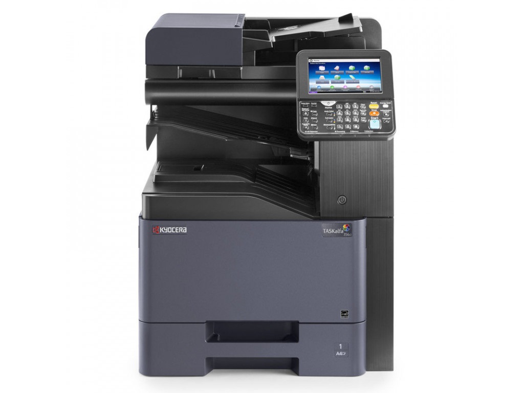 Цветной копир-принтер-сканер Kyocera TASKalfa 356ci (A4, 35 ppm,1200 dpi, 2 GB, USB, Network, дуплекс, 7" Touch Panel, без тонера и ADF)