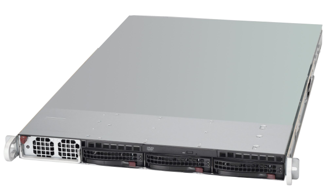 Сервер Supermicro SYS-5017GR-TF - 1U, 1400W, LGA2011, C602, 8xDDR3, 3xHDD 3.5", 2xGbE, IPMI
