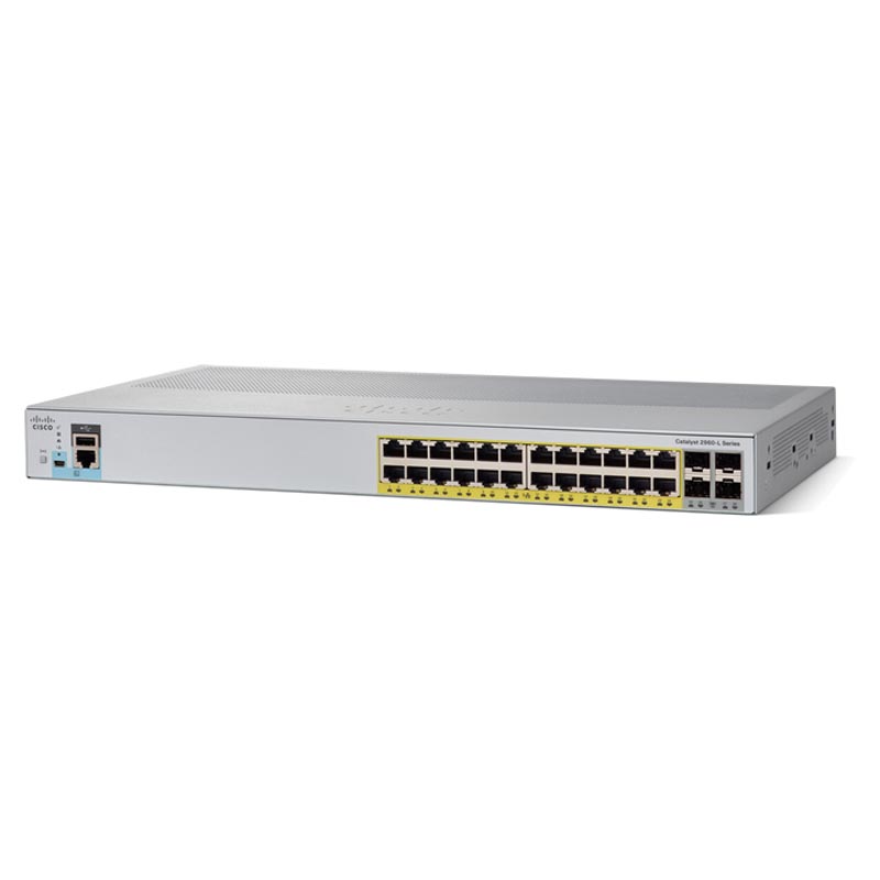 Коммутатор Cisco Catalyst 2960L 24 port GigE with PoE, 4 x 1G SFP, LAN Lite WS-C2960L-24PS-LL
