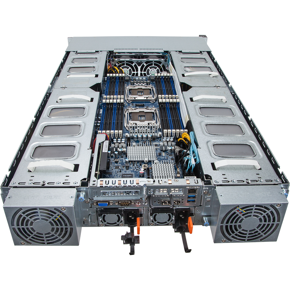Серверная платформа Gigabyte G250-S88 2U (8x GPU system) Dual Xeon E5-2600 v3, 16xRDIMM/UDIMM ECC, 2x10Gbe (Intel X540), 8x 2,5 hot swap HDD/SSD, Redundant PSU 1600W Platinum (6NR22PHLMS-00-100/6NR22PHLMS-00-170)-41122