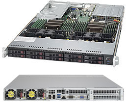 Сервер Supermicro SYS-1028U-TNRTP+ - (Complete Only) 1U, 2xLGA2011, Intel C612, 24xDDR4, 10x2.5" drive
