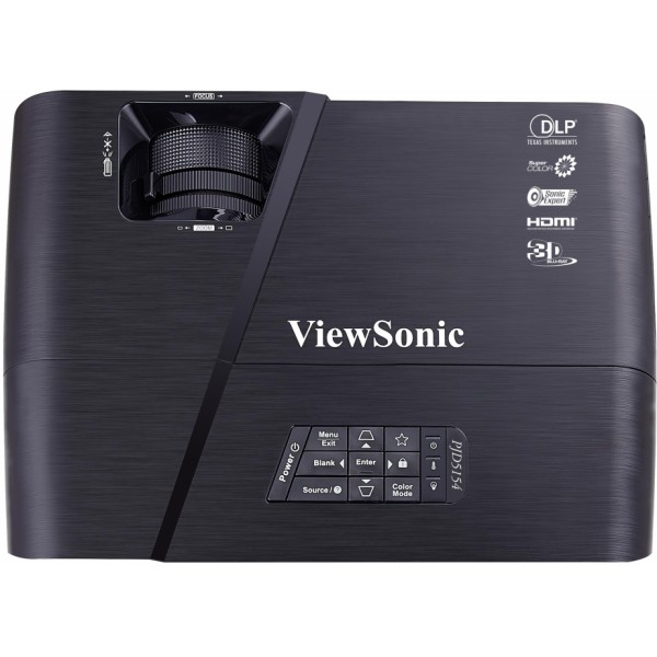 Проектор ViewSonic PJD5154 DLP, SVGA 800x600, 3300Lm, 22000:1, HDMI, mini-USB, 2W speaker, 3D Ready, Lamp life 10000h, Noise 27dB (Eco), 2.2кг, VS1587-26537