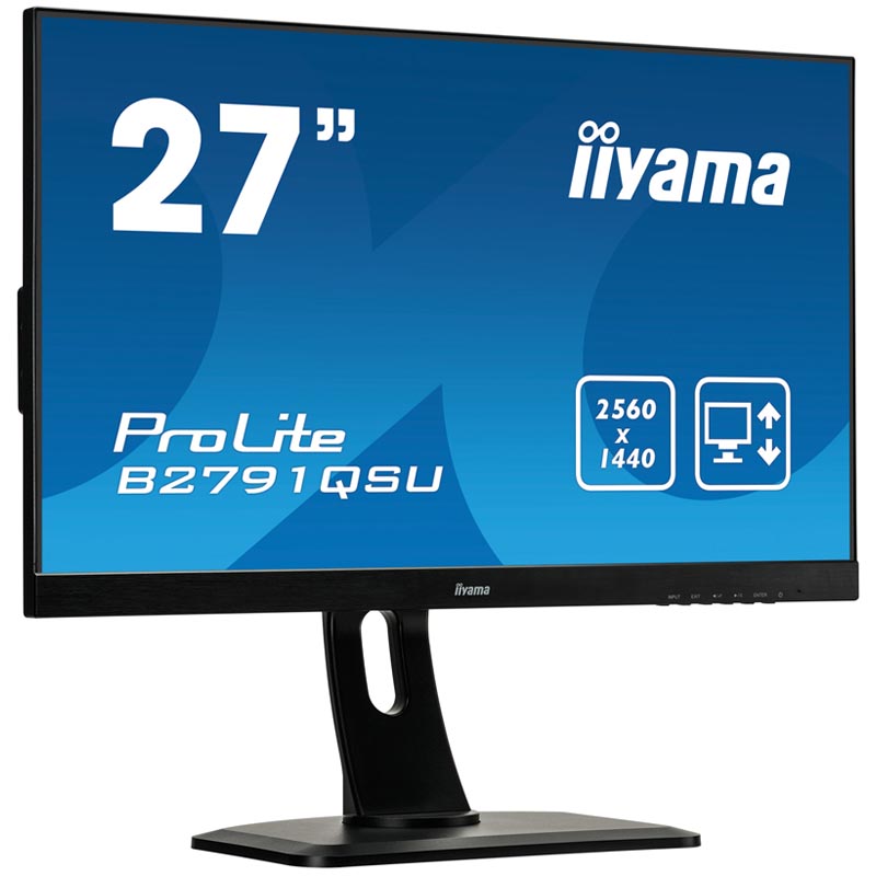 Монитор Iiyama 27" ProLite B2791QSU-B1 черный TN LED 1ms 16:9 DVI HDMI M/M матовая HAS Pivot 1000:1 350cd 170гр/160гр 2560x1440 DisplayPort FHD USB 6.