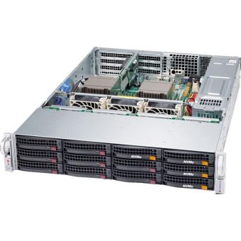 Сервер Supermicro SYS-6028R-TDWNR - 2U,2x920W, 2xLGA2011-R3, iC612, 16xDDR4,8x3.5"HDD+4x2.5"NVMe, 2xGbE