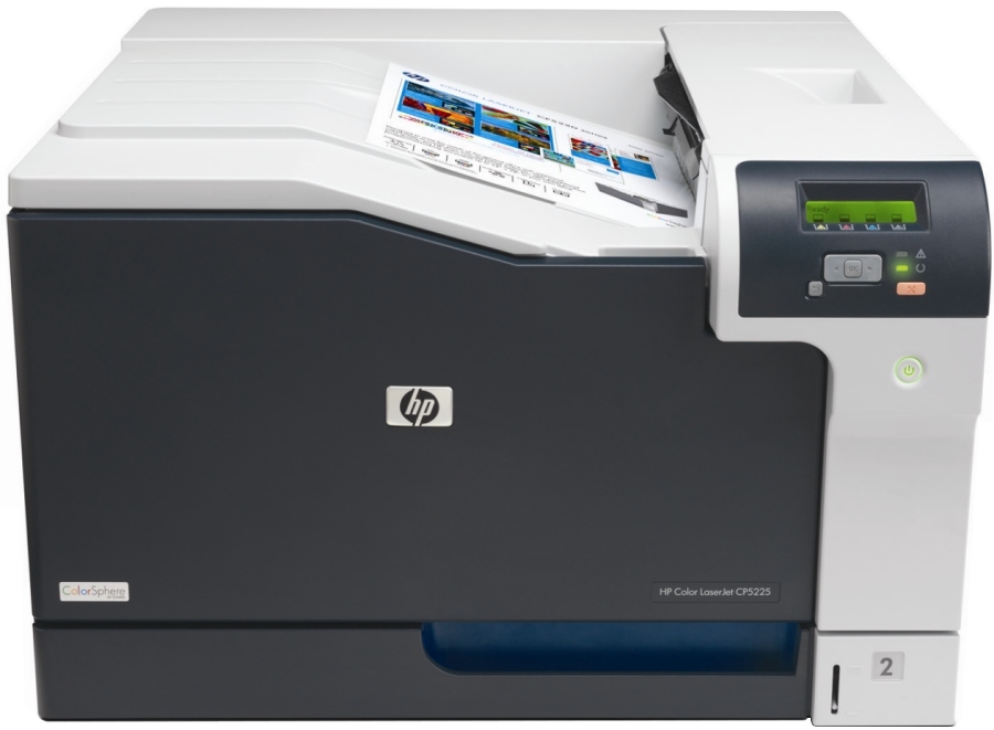 Принтер HP Color LaserJet Professional CP5225n Printer (A3, 600dpi, 20(20)ppm, 192Mb, 2trays 250+100, USB/LAN, 1y warr) CE711A