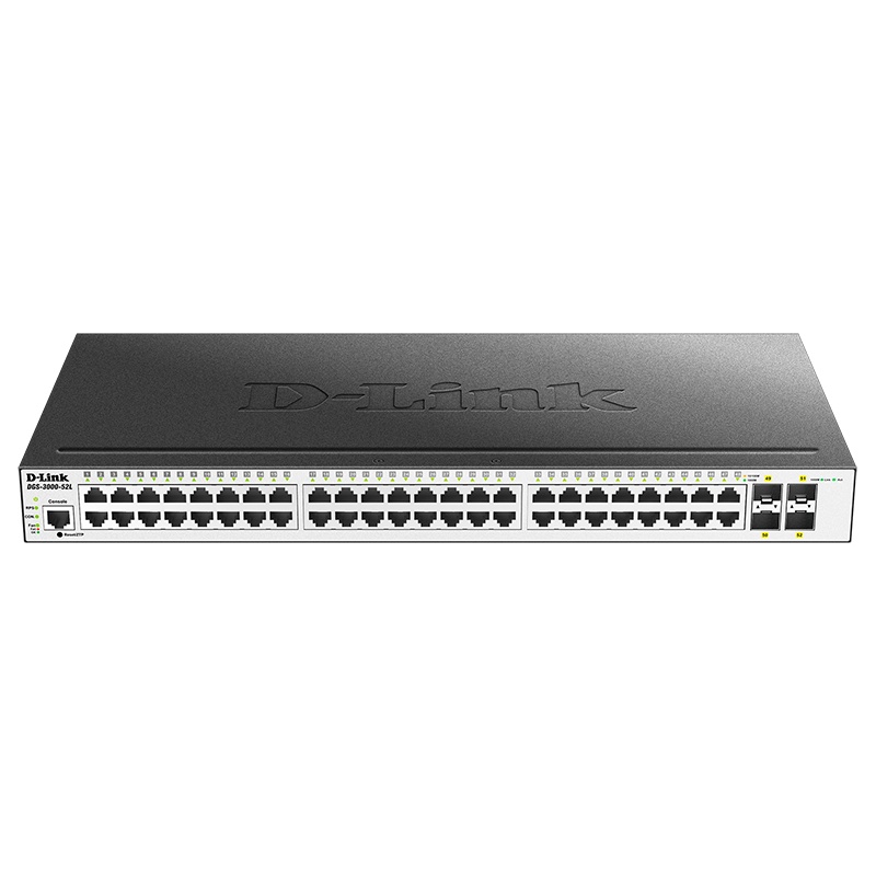 Коммутатор D-Link DGS-3000-52L/B, L2 Managed Switch with 48 10/100/1000Base-T ports and 4 1000Base-X SFP ports.16K Mac address, 802.3x Flow Control, 4K of 802.1Q VLAN, VLAN Trunking, 802.1p Priority Queues, Tr DGS-3000-52L/B1A