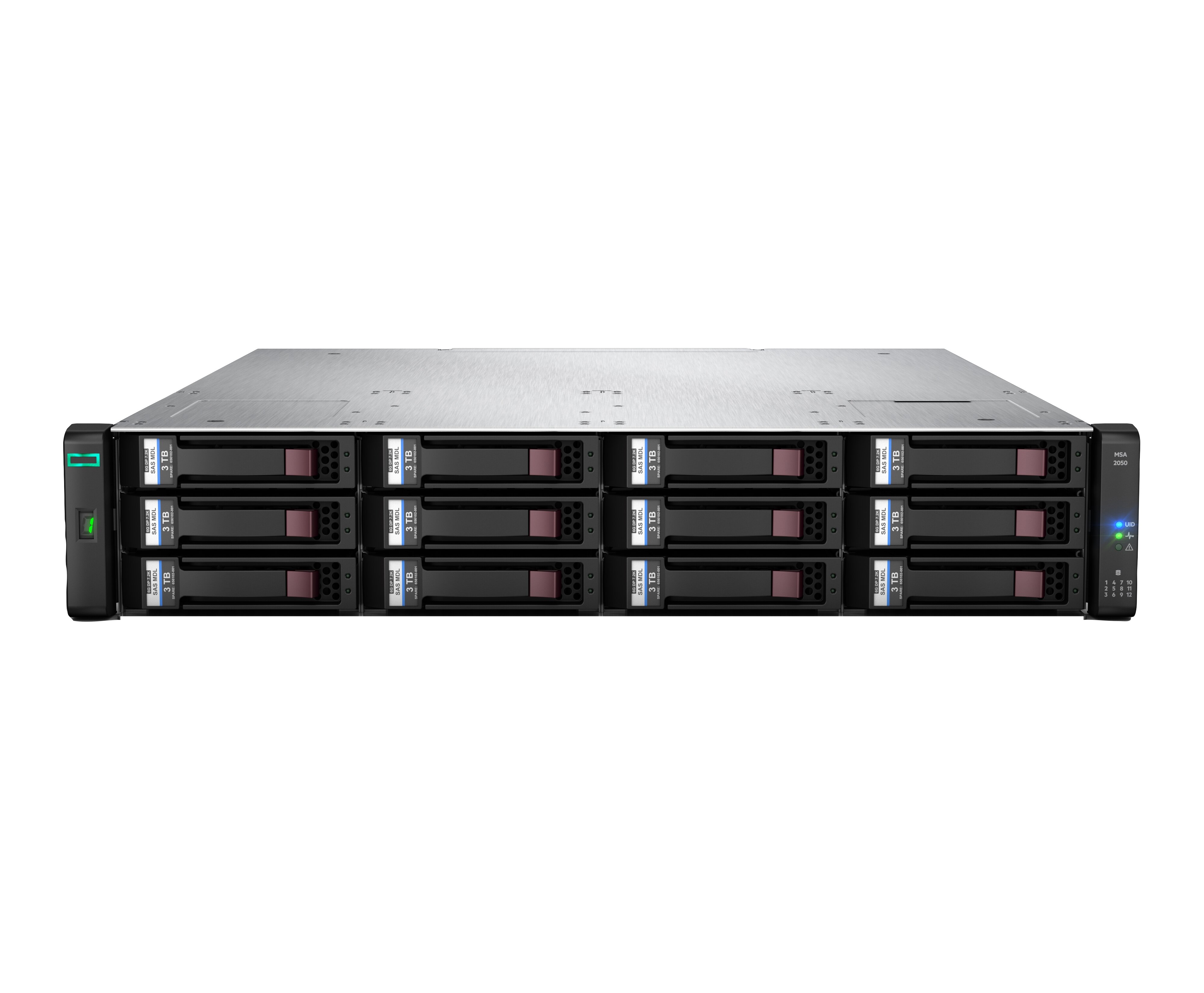 Система хранения данных HPE MSA 2050 SAS SFF Modular Smart Array System ( 2xSAS Controller, 2xRPS, 8xSFF8644 (miniSASHD) host ports, w/o disk up to 24 Q1J29A