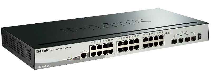 Коммутатор D-Link DGS-1510-28X/A1A, Gigabit Stackable SmartPro Switch with 24 10/100/1000Base-T ports, 4 10G SFP+ ports-4628