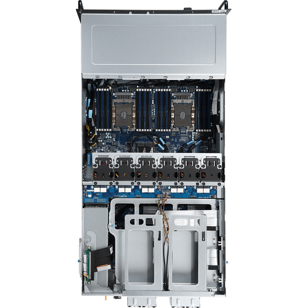 Серверная платформа Gigabyte G481-HA1 (rev. 100) HPC Server - 4U 10 x GPU Single Root Server /6-Channel RDIMM/LRDIMM DDR4, 24 x DIMMs / 3 x 80 PLUS Platinum 2200W redundant PSU / 2 x 10Gb/s BASE-T LAN ports (Intel® X550-AT2)-41160