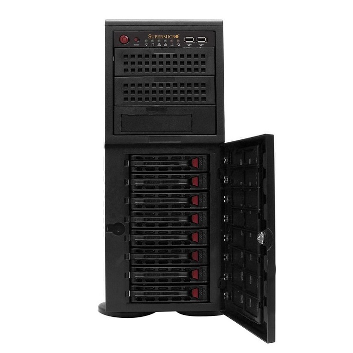 Сервер Supermicro SYS-7048R-TRT - Tower/4U, 2x920W, 2xLGA2011-R3, iC612, 16xDDR4, 8x3.5"HDD, 2x10GbE, IPMI