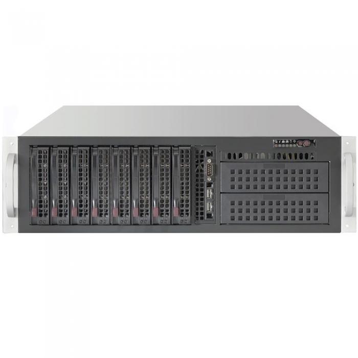 Корпус SuperMicro CSE-835BTQ-R1K28B 3U, ATX и E-ATX (13.68" x 13"), 8x 3.5" SAS/SATA Hot-Swap HDD, 2x 5.25", четыре 80мм вентилятора, 7 полноразмерных