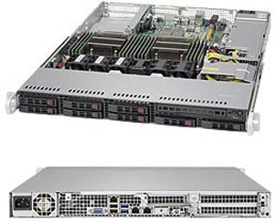 Сервер Supermicro SYS-1028R-TDW - 1U, 600W, 2xLGA2011-R3, iC612, 16xDDR4, 8x2.5"HDD, 2xGbE, IPMI