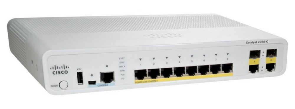 Коммутатор Cisco Catalyst 2960C Switch 8 FE PoE, 2 x Dual Uplink, Lan Base WS-C2960C-8PC-L
