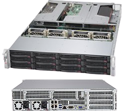 Сервер Supermicro SYS-6028UX-TR4 (Complete Only) - 2U, 2xLGA2011-R3, 16xDDR4, 12x3.5"HDD, 4xGbE, IPMI