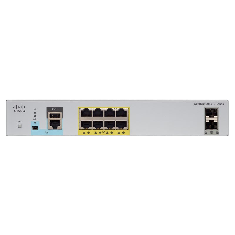 Коммутатор Cisco Catalyst 2960L 8 port GigE with PoE, 2 x 1G SFP, LAN Lite