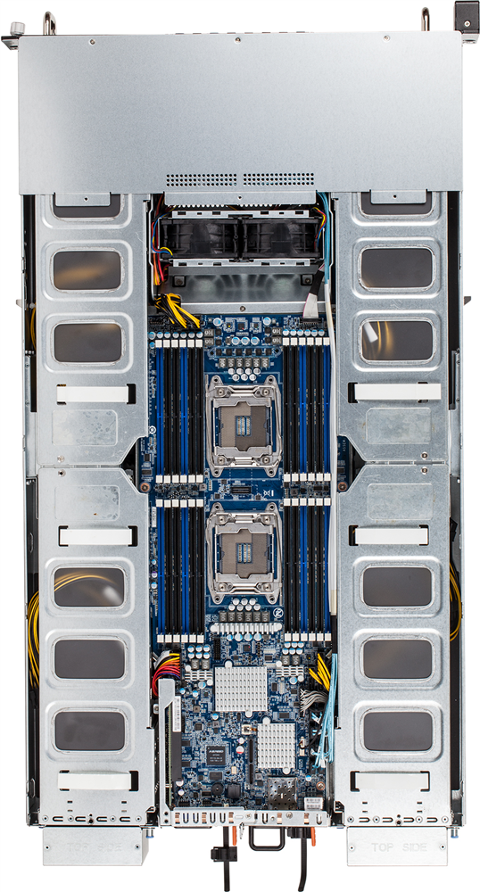 Серверная платформа Gigabyte G250-S88 2U (8x GPU system) Dual Xeon E5-2600 v3, 16xRDIMM/UDIMM ECC, 2x10Gbe (Intel X540), 8x 2,5 hot swap HDD/SSD, Redundant PSU 1600W Platinum (6NR22PHLMS-00-100/6NR22PHLMS-00-170)-41121