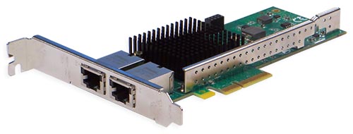 Сетевой адаптер Silicom PE310G2i50-T Dual Port Copper 10 Gigabit Ethernet PCI Express Server Adapter X4 Gen 3.0, Based on Intel X550-AT2, RoHS complia