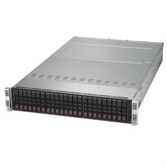 Сервер Supermicro SYS-2028TP-HC1R - 2U, 4-node*(2xLGA2011-r3, 16xDDR4, 6x2.5"HDD, SAS, 2xGbE, IPMI) 2x2000W