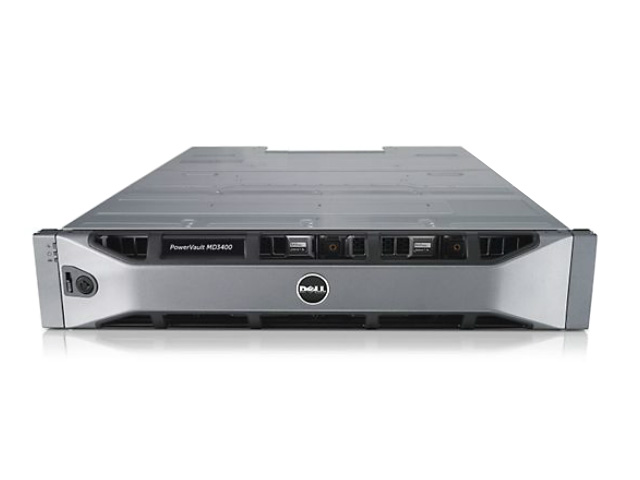 Система хранения данных Dell PowerVault MD3400 SAS 12xLFF Dual Controller 4GB Cache/ no HDD UpTo12LFF/ 2x600W RPS/ Bezel/ Static ReadyRails/ need upgr