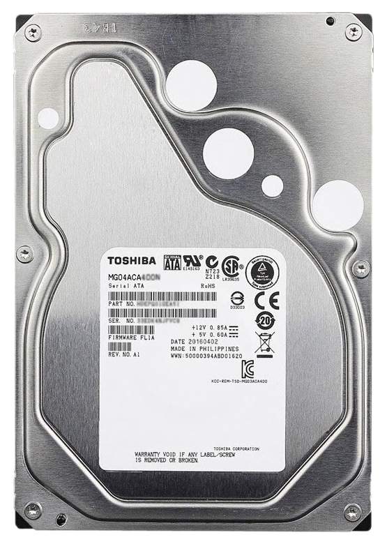 Жесткий диск Toshiba 3.5" 4TB Enterprise HDD MG04ACA400N SATA 6Gb/s, 7200rpm, 128MB, 512n, Bulk {20}