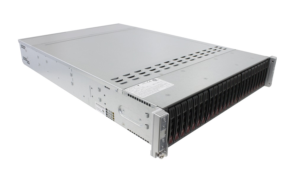 Сервер Supermicro SYS-2027TR-HTRF - 2U, 4-node*(2xLGA2011, 8xDDR3, 6x2.5"HDD, 2xGbE,IPMI, PCI-E LP) 2x1620W