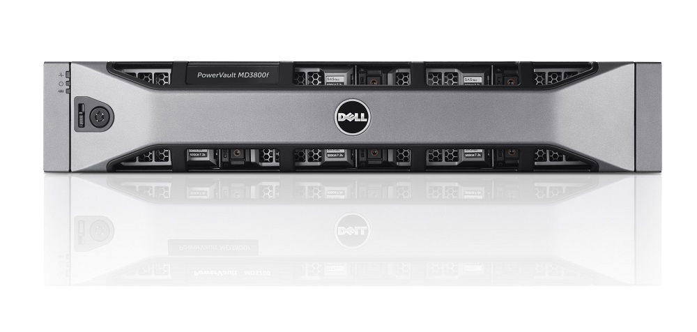 Система хранения данных Dell PowerVault MD3800f FC 16GBs 12xLFF Dual Controller 4GB Cache/ no HDD UpTo12LFF/ no HDD caps/ 2x600W RPS/ 4xSFP/ need upgr MD3800F-ACCS-02